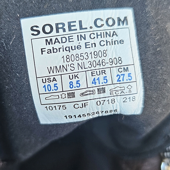 SOREL Women's Waterproof Leather/Canvas Wedge Burgundy Brown Lace-Up Boots 10.5 - Picture 6 of 12